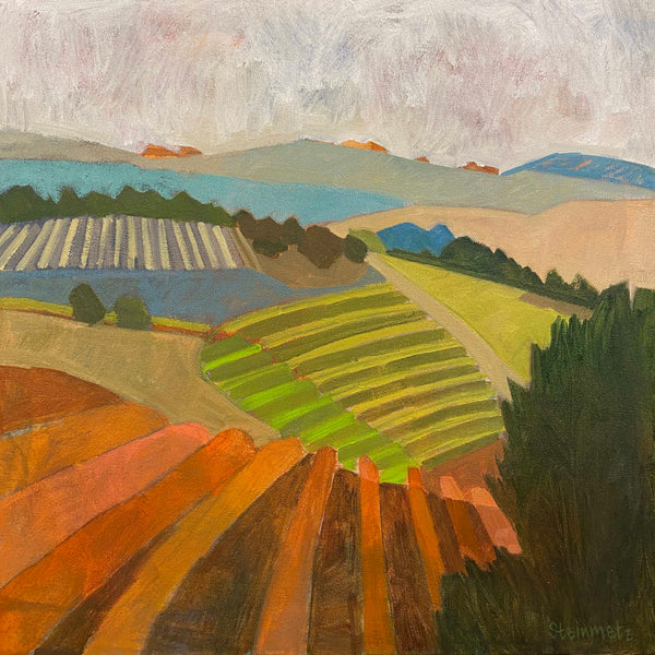 original oil painting of vineyards by Liana Steinmetz