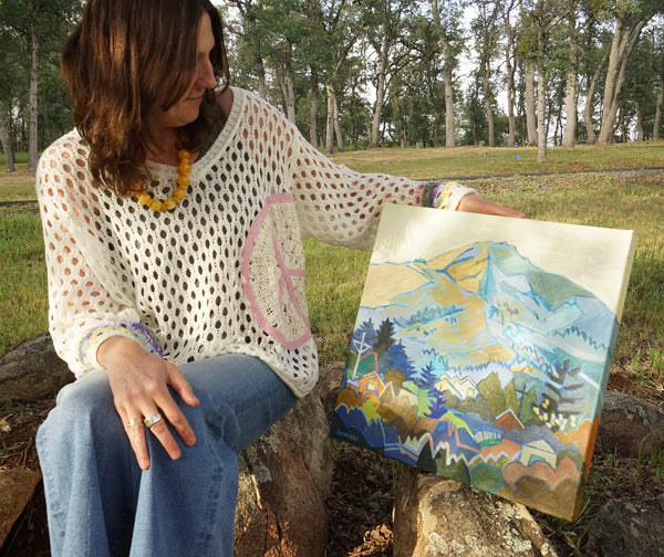 Autumn Sun on Mount Tam / 18 x 18 / Oil on Canvas