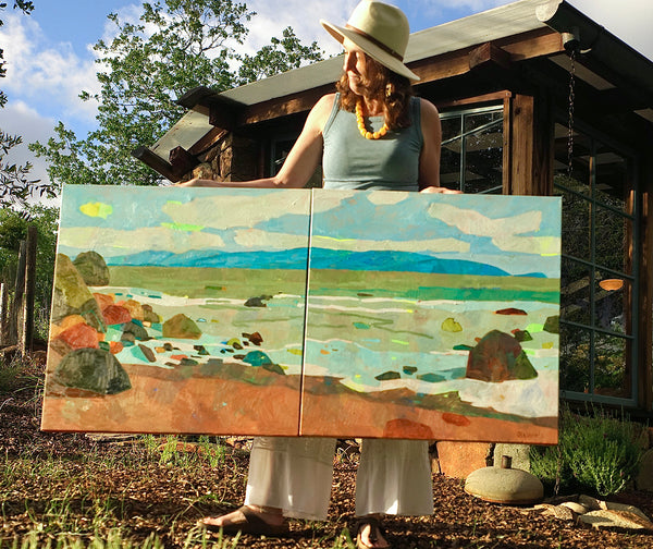 Falling in Love, Bodega Bay Diptych / 30 x 60 / Oil on Canvas