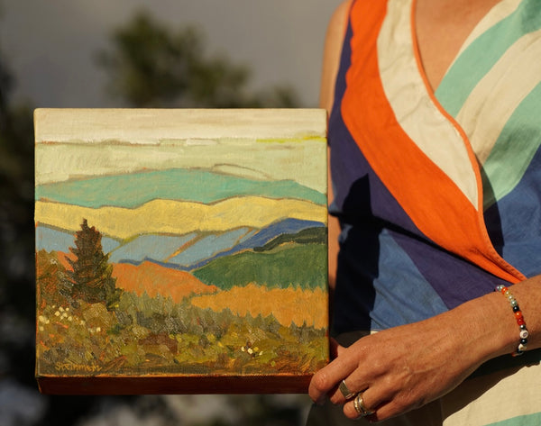 Girl Scout Camping on Tam / 10 x 10 / Oil on Canvas