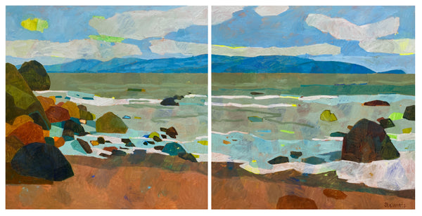 Falling in Love, Bodega Bay Diptych / 30 x 60 / Oil on Canvas