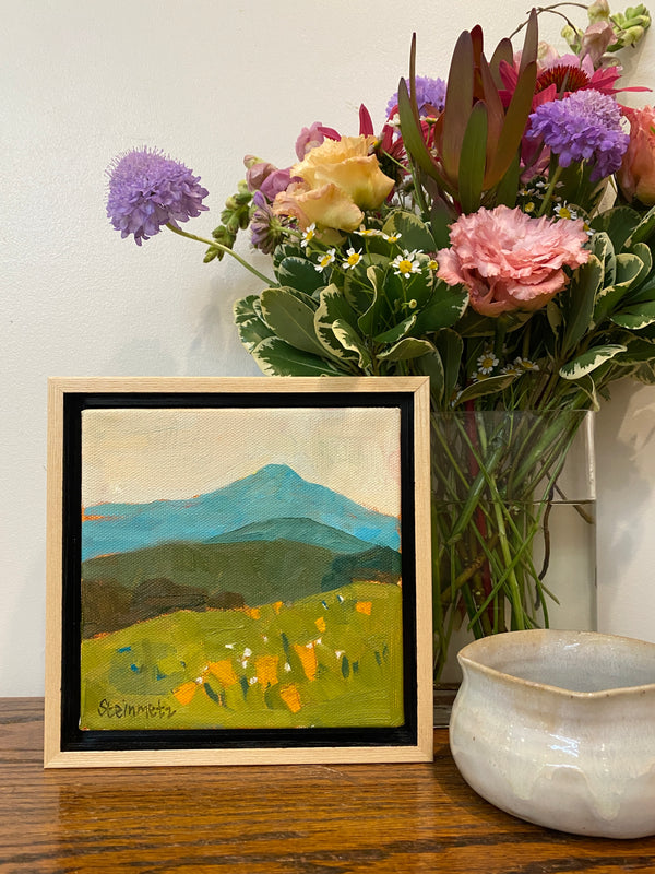 Poppy Hike, Ring Mountain / 6 x 6 / Oil on Canvas