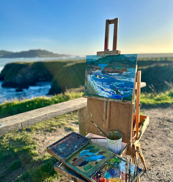 Waves Washing In and Out, Mendocino / 11 x 14 / Oil on Canvas