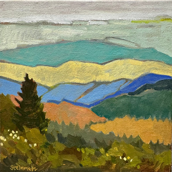 Girl Scout Camping on Tam / 10 x 10 / Oil on Canvas