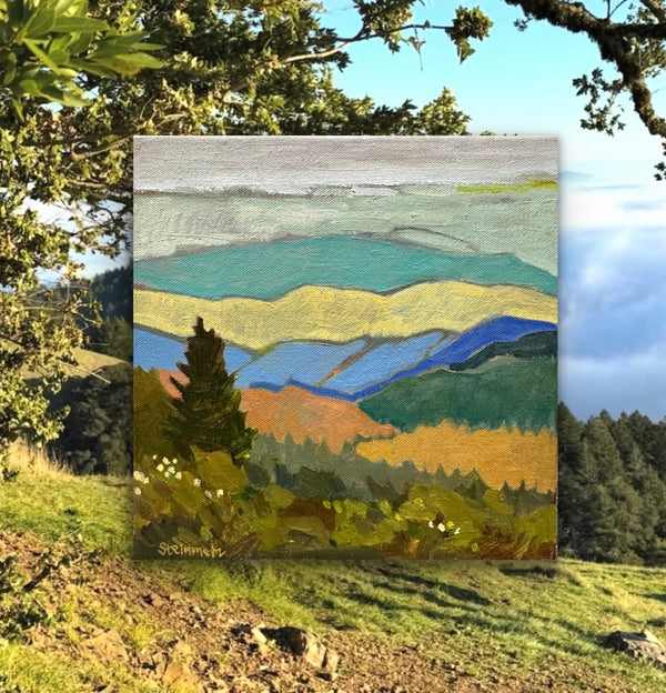 Girl Scout Camping on Tam / 10 x 10 / Oil on Canvas