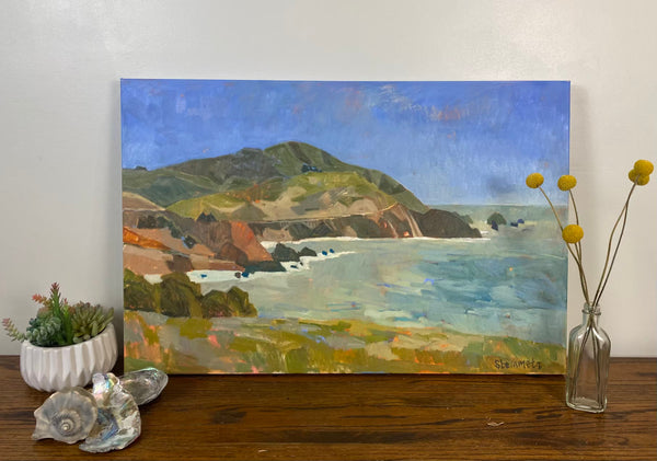 Blue Sky and Barely Bixby, Big Sur / 20 x 30 / Oil on Canvas