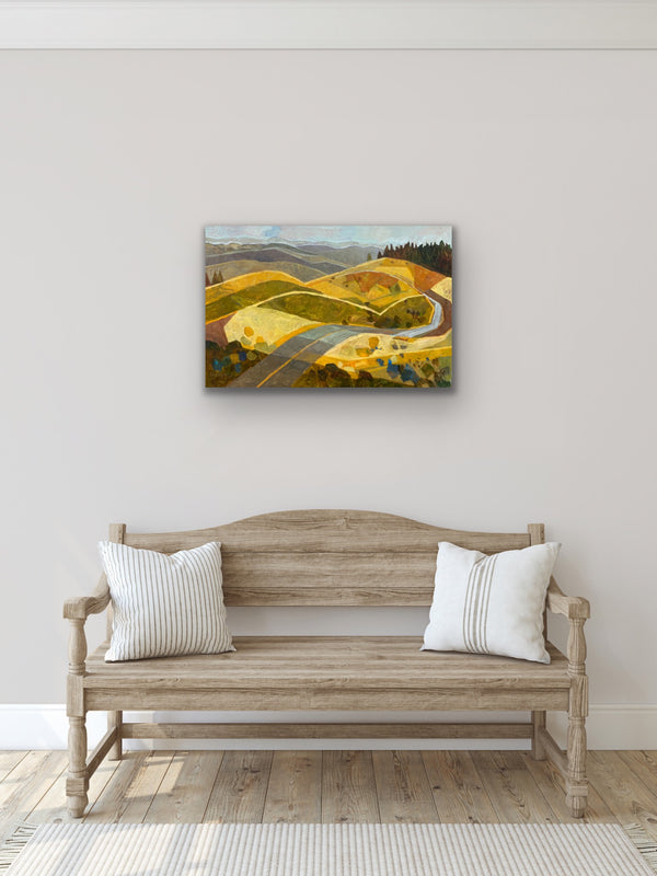 Weee! Down the mountain, Bolinas Ridge / 24 x 36 / Oil on Canvas