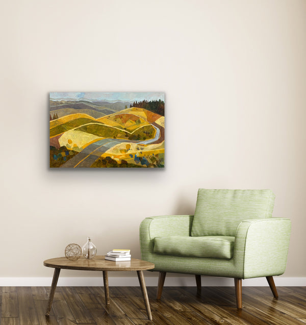Weee! Down the mountain, Bolinas Ridge / 24 x 36 / Oil on Canvas