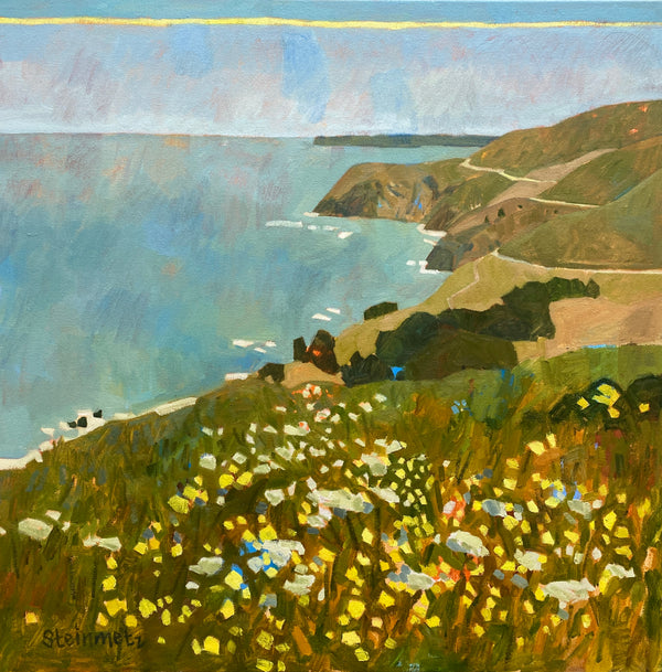 Mustard and Fennel Above Slide Ranch  / 30 x 30 / Oil on Canvas