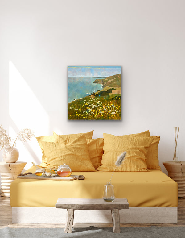 Mustard and Fennel Above Slide Ranch  / 30 x 30 / Oil on Canvas