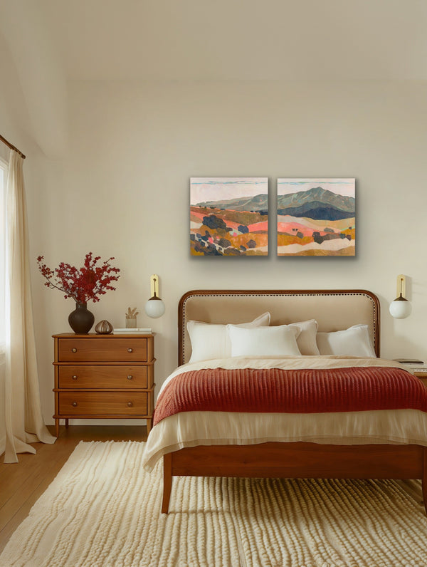 PRINT: Mount Tam from Ring Mountain with Peach, Diptych