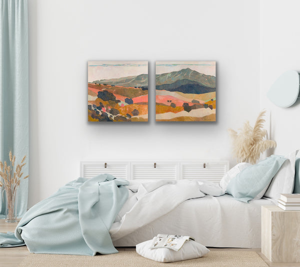 PRINT: Mount Tam from Ring Mountain with Peach, Diptych