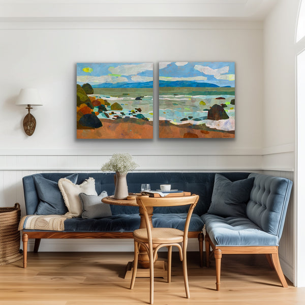 Falling in Love, Bodega Bay Diptych / 30 x 60 / Oil on Canvas