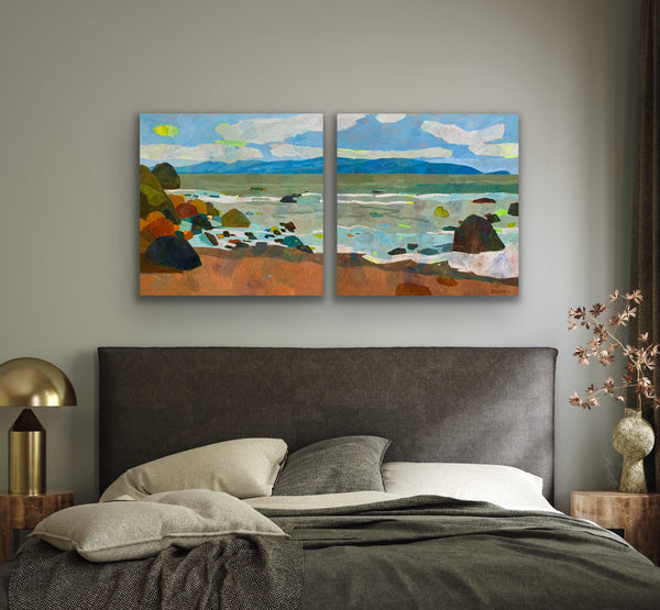 Falling in Love, Bodega Bay Diptych / 30 x 60 / Oil on Canvas