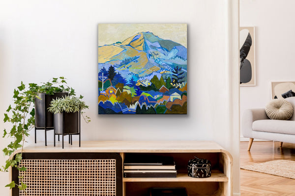 Autumn Sun on Mount Tam / 18 x 18 / Oil on Canvas