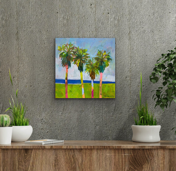 High on Sunshine, La Jolla  / 14 x 14 / Oil on Canvas