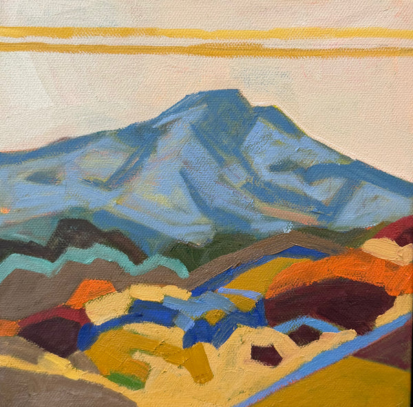 Ring Mountain Spring with Mount Tam / 8 x 8 / Oil on Canvas
