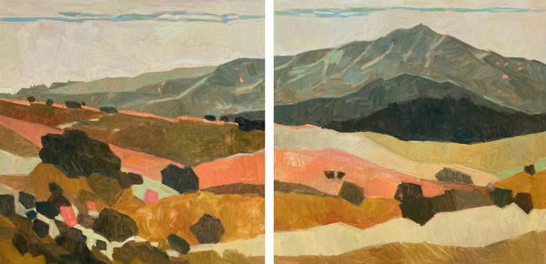 PRINT: Mount Tam from Ring Mountain with Peach II, Diptych