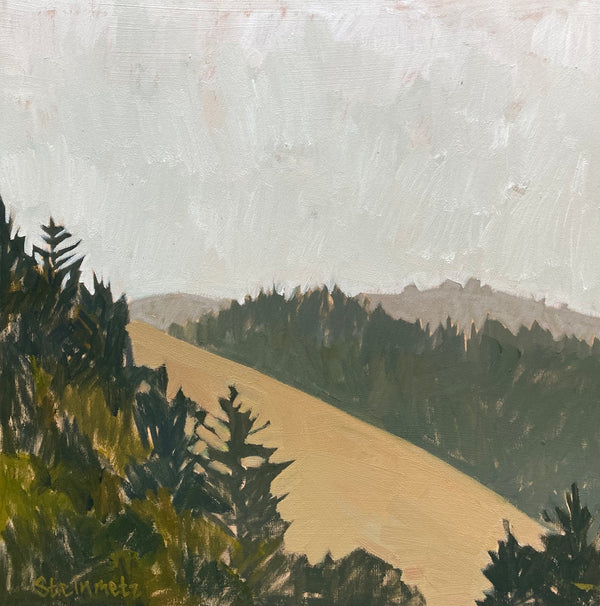 Sitting Cross-Legged, Mount Tam / 12 x 12 / Oil on Cradled Wood