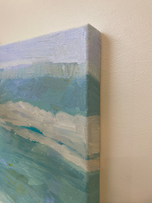 Swells and Fog at Fullers, Big Sur / 18 x 18 / Oil on Canvas